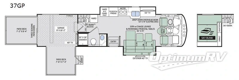 2019 Thor Outlaw 37GP RV Floorplan Photo