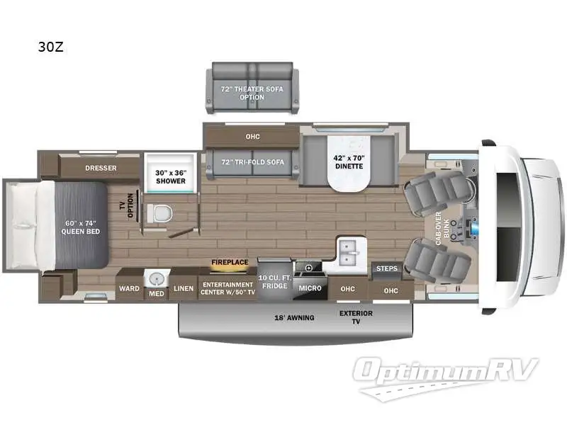 2024 Entegra Odyssey 30Z RV Floorplan Photo