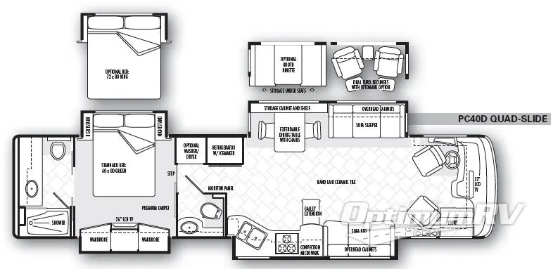 2008 National RV Pacifica PC40D Floorplan Photo