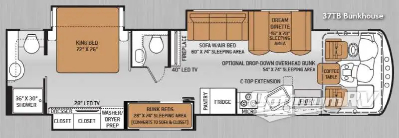 2015 Thor Challenger 37TB RV Floorplan Photo