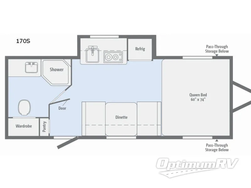 2017 Winnebago Towables Winnie Drop 170S RV Floorplan Photo