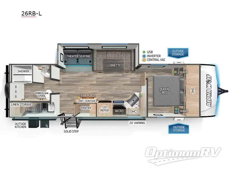 2024 Forest River Cherokee Alpha Wolf 26RB-L Floorplan Photo
