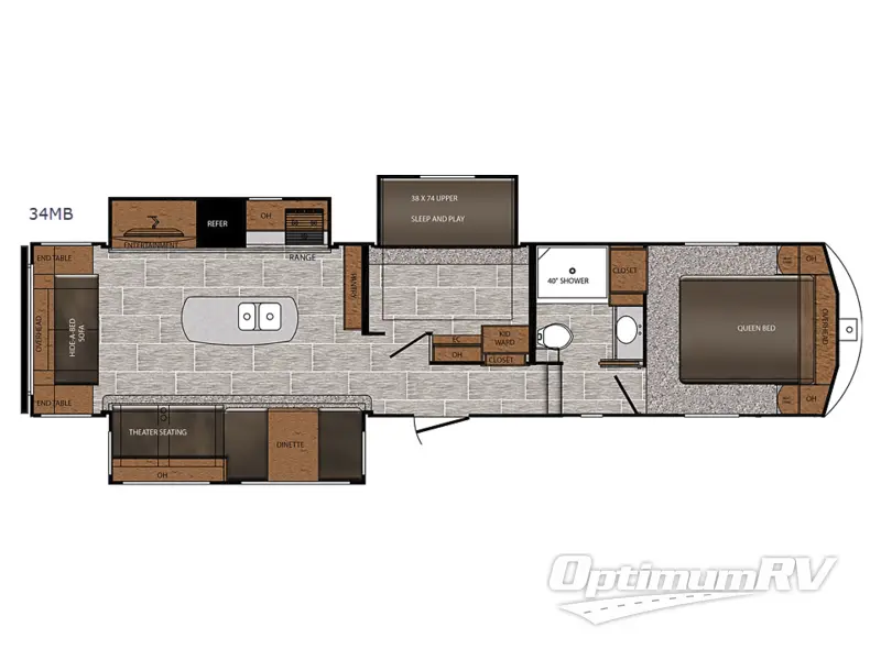 2018 Prime Time Crusader LITE 34MB Floorplan Photo