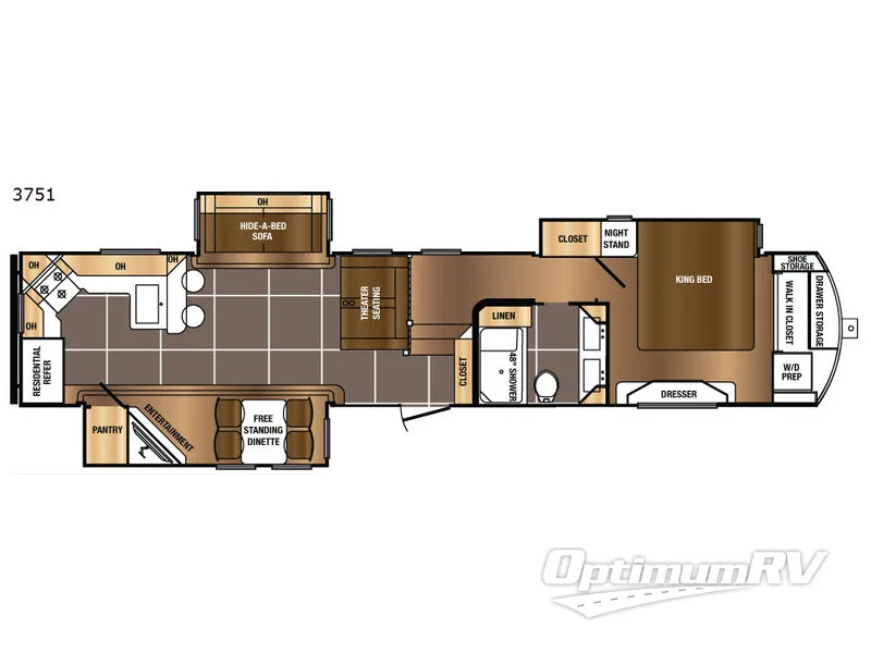 2017 Prime Time Sanibel 3751 RV Floorplan Photo