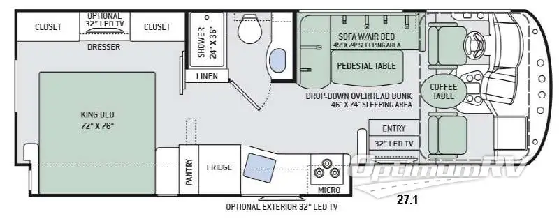2016 Thor ACE 27.1 Floorplan Photo