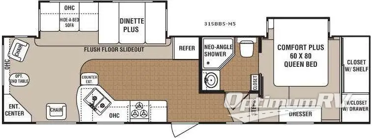 2009 Dutchmen Denali 31SBBS-M5 Floorplan Photo