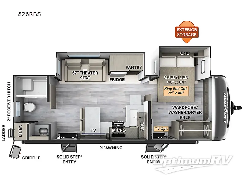2023 Forest River Flagstaff Classic 826RBS Floorplan Photo