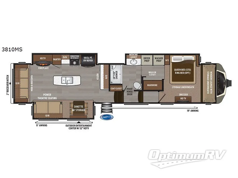 2018 Keystone Montana 3810MS RV Floorplan Photo