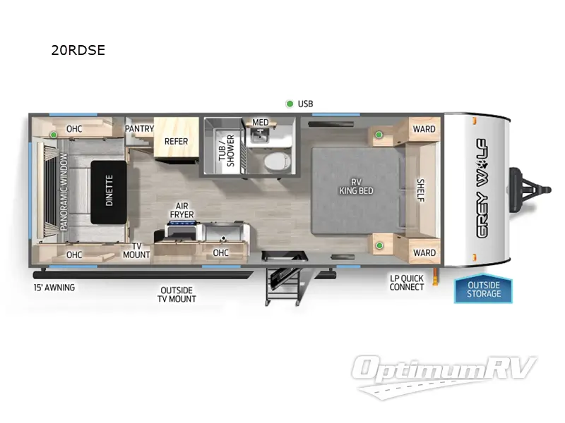 2025 Forest River Cherokee Grey Wolf 20RDSE RV Floorplan Photo