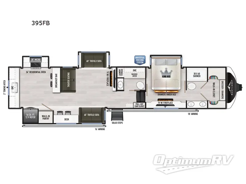 2026 East To West Ahara 395FB RV Floorplan Photo