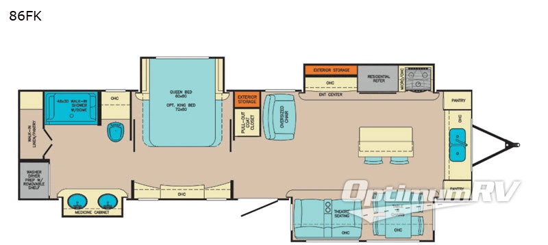 2019 Palomino Columbus Castaway 86FK Floorplan Photo