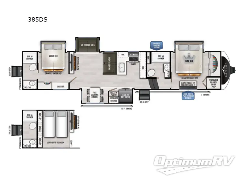 2027 East To West Ahara 385DS Floorplan Photo