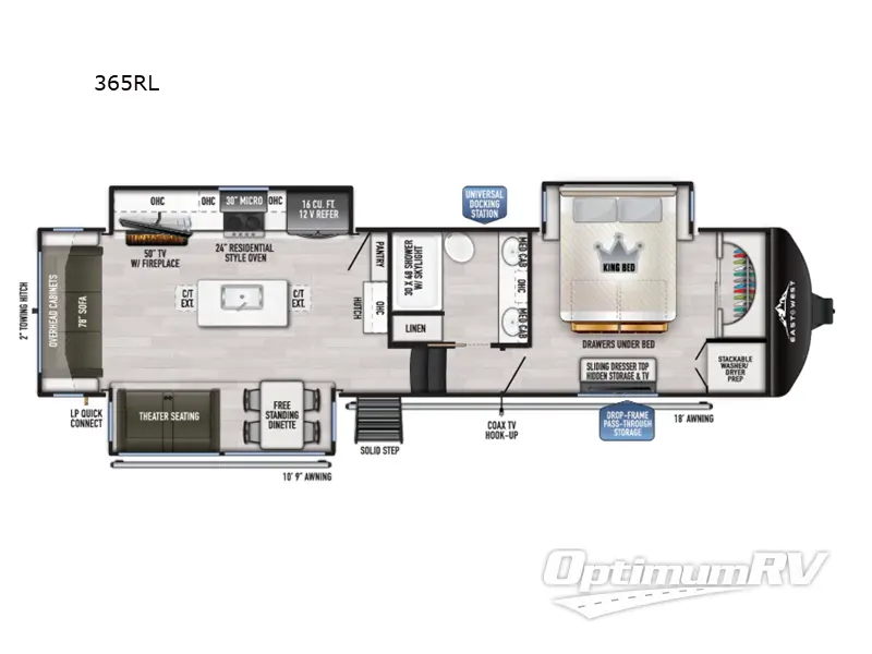 2027 East To West Ahara 365RL Floorplan Photo