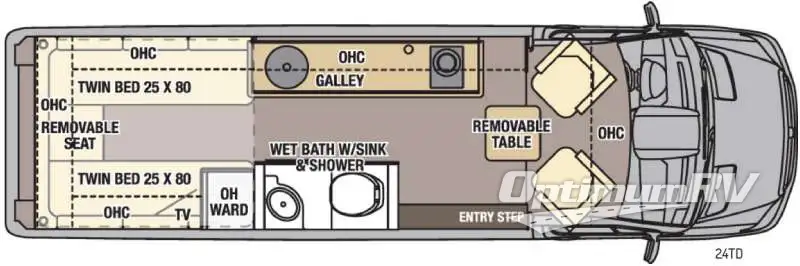 2016 Coachmen Galleria 24TD Floorplan Photo