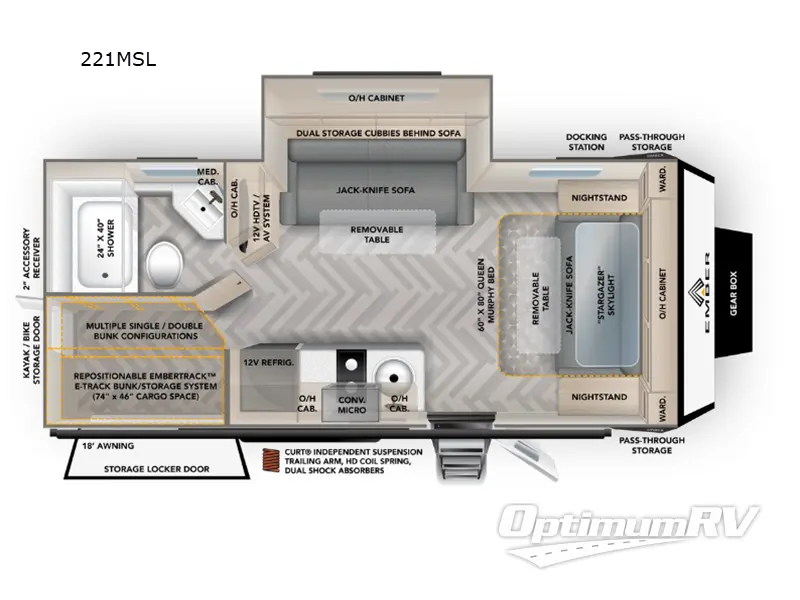 2024 Ember Overland Series 221MSL Floorplan Photo