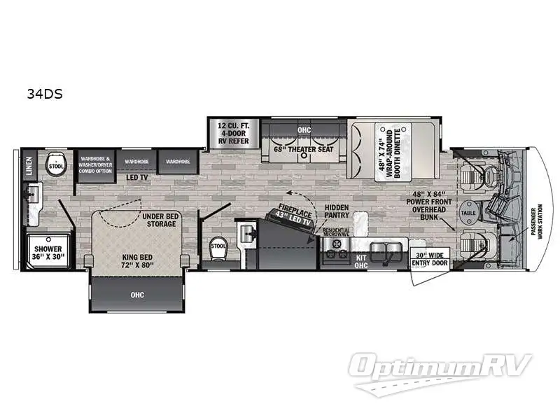 2022 Forest River FR3 34DS Floorplan Photo
