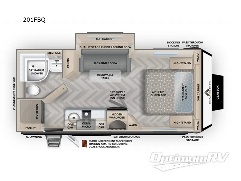 2024 Ember Overland Series 201FBQ Floorplan Photo