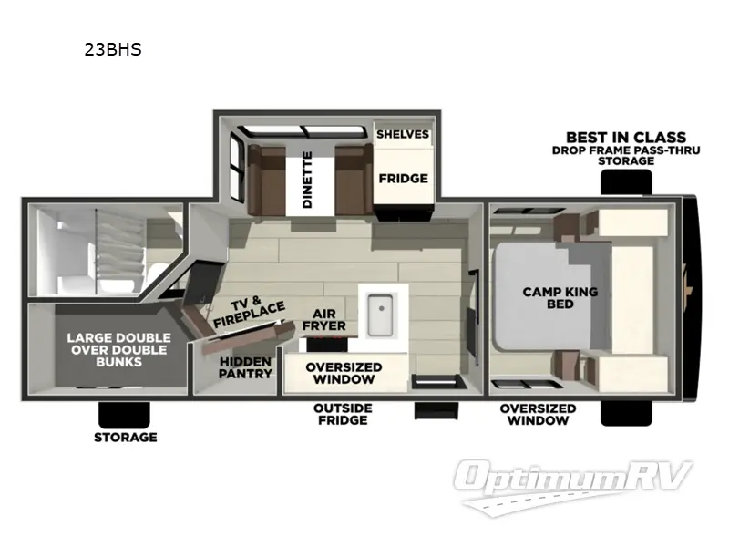 2026 Prime Time Avenger 23BHS RV Floorplan Photo