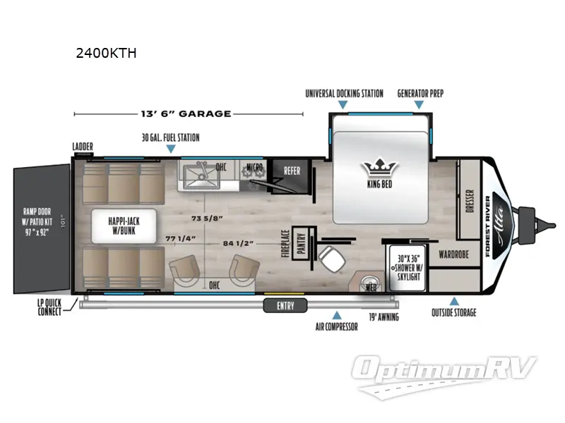 2026 East To West Alta 2400KTH RV Floorplan Photo