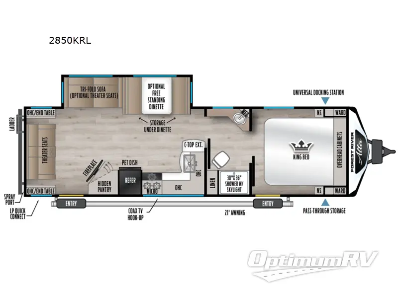 2026 East To West Alta 2850KRL RV Floorplan Photo