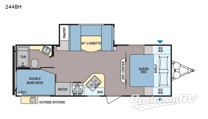 2019 Dutchmen Coleman Lantern Series 244BH RV Floorplan Photo