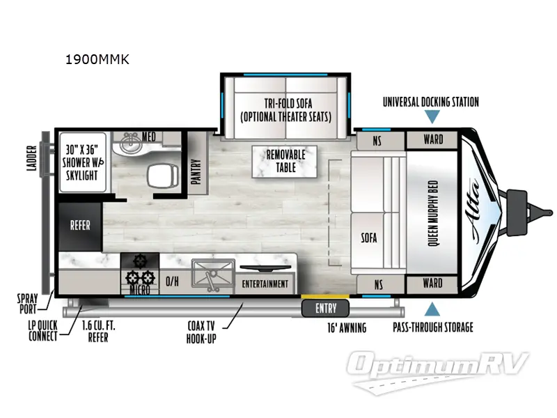 2026 East To West Alta 1900MMK RV Floorplan Photo