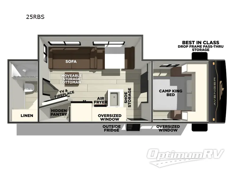 2027 Prime Time Avenger 25RBS Floorplan Photo