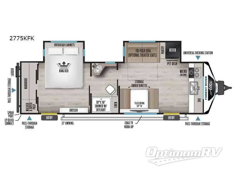2026 East To West Alta 2775KFK RV Floorplan Photo