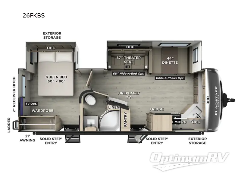 2026 Forest River Flagstaff Super Lite 26FKBS RV Floorplan Photo