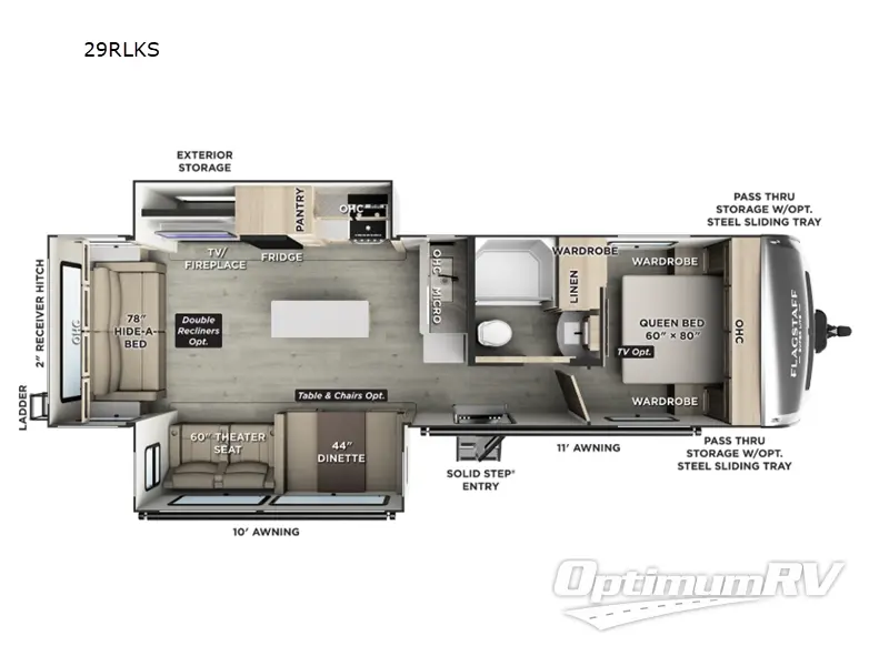 2026 Forest River Flagstaff Super Lite 29RLKS Floorplan Photo