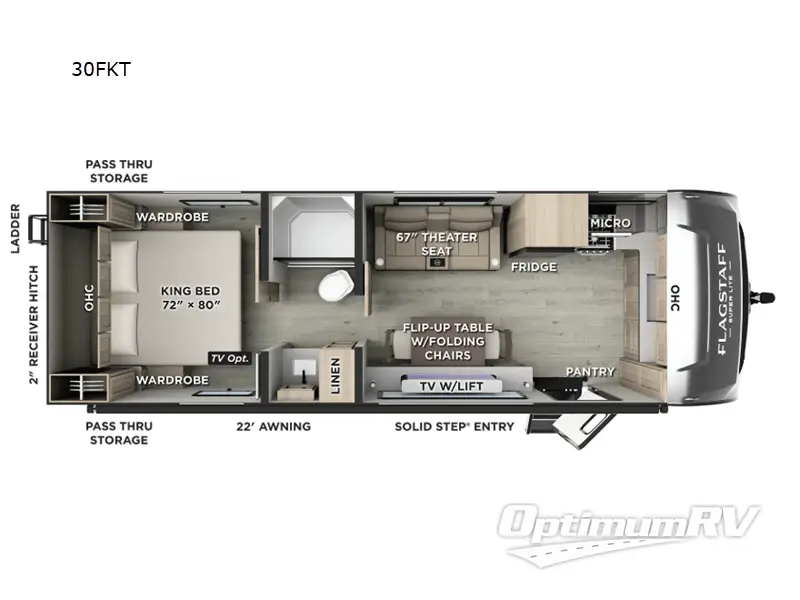 2026 Forest River Flagstaff Super Lite 30FKT Floorplan Photo