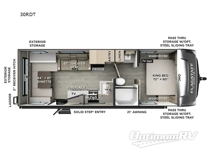 2026 Forest River Flagstaff Super Lite 30RDT Floorplan Photo