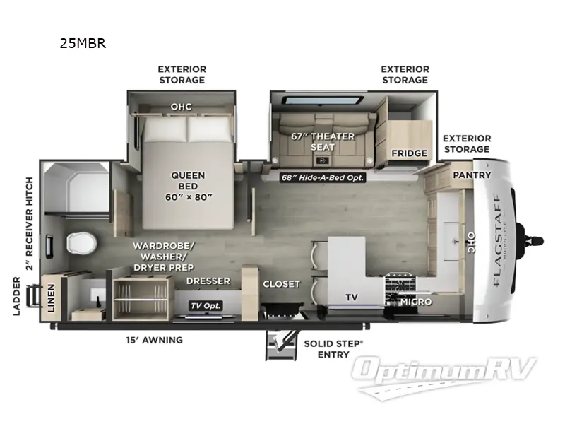2026 Forest River Flagstaff Micro Lite 25MBR Floorplan Photo