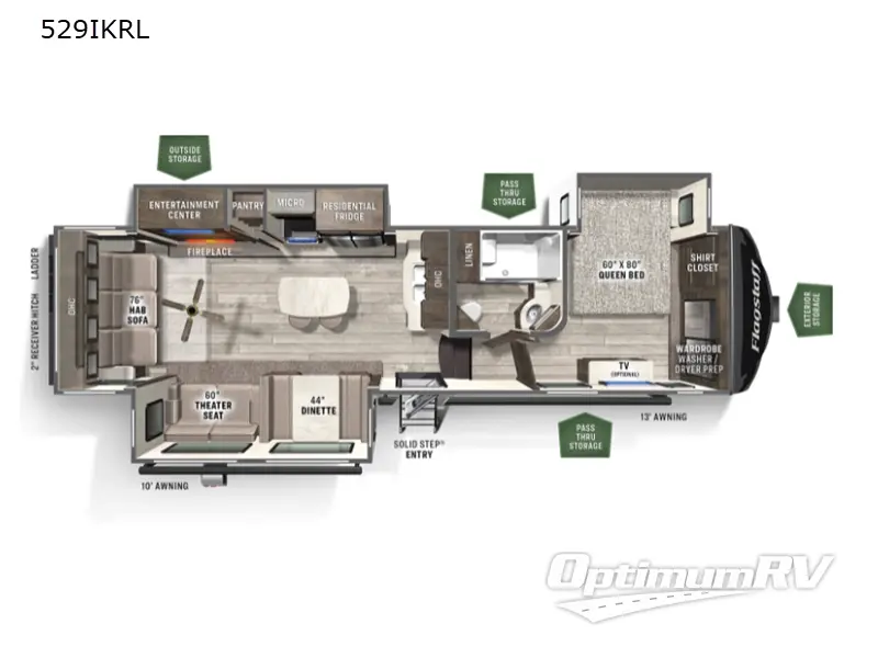 2023 Forest River Flagstaff Super Lite 529IKRL Floorplan Photo