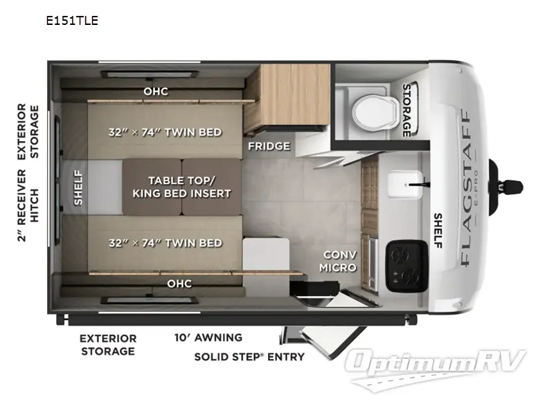 2027 Forest River Flagstaff E-Pro E151TLE Floorplan Photo