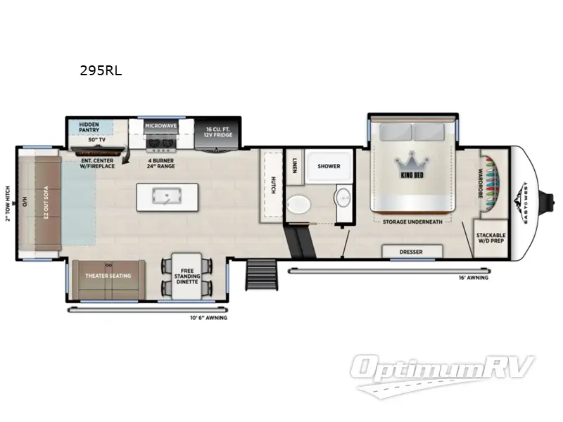 2027 East To West Tandara 295RL Floorplan Photo