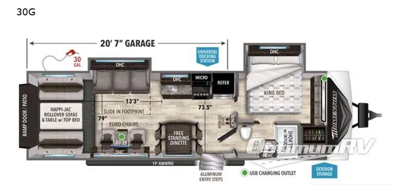 2021 Grand Design Momentum G-Class 30G RV Floorplan Photo