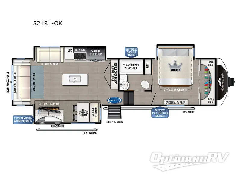 2024 East To West Tandara 321RL-OK Floorplan Photo