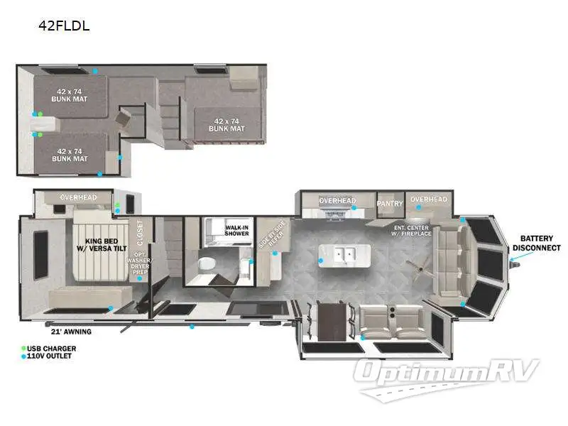 2024 Forest River Wildwood Grand Lodge 42FLDL Floorplan Photo