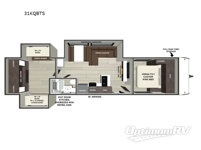 2026 Forest River Wildwood 31KQBTS Floorplan Photo