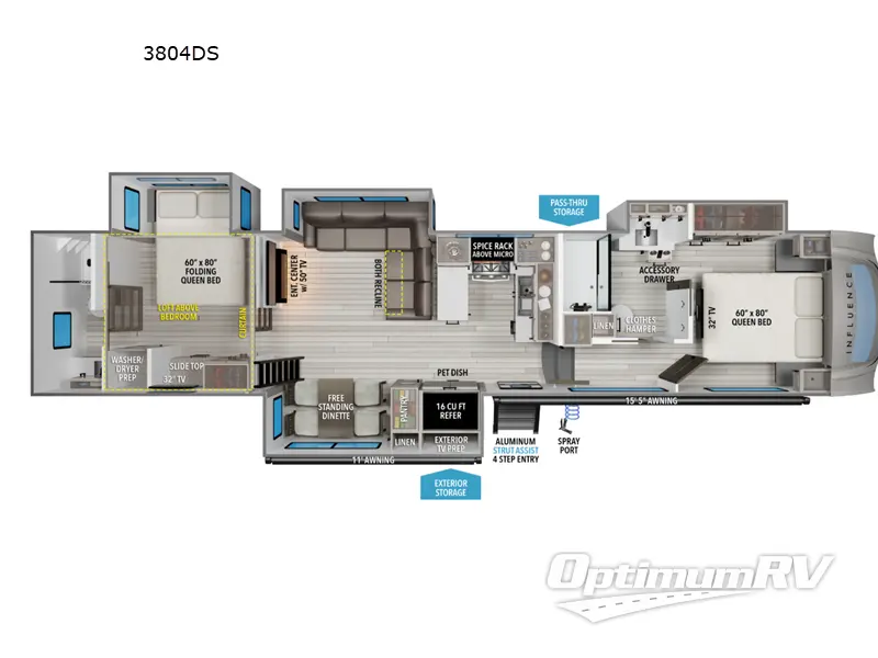 2026 Grand Design Influence 3804DS Floorplan Photo