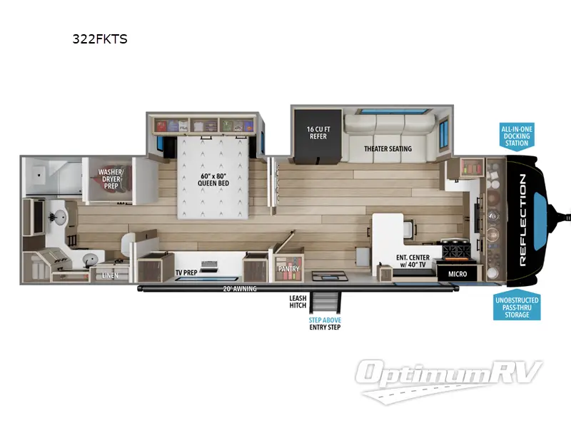 2026 Grand Design Reflection 322FKTS RV Floorplan Photo