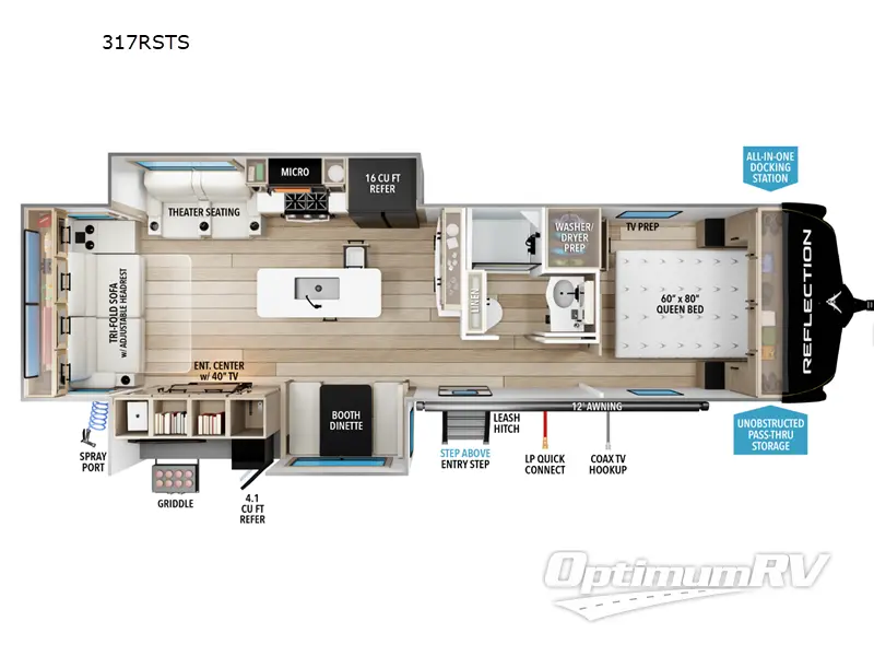 2026 Grand Design Reflection 317RSTS RV Floorplan Photo