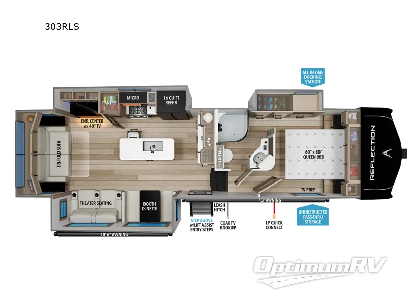 2026 Grand Design Reflection 303RLS RV Floorplan Photo