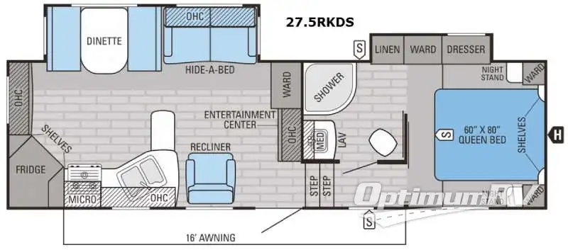 2016 Jayco Eagle HT 27.5RKDS Floorplan Photo