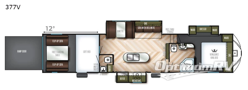 2019 Forest River Vengeance 377V Floorplan Photo