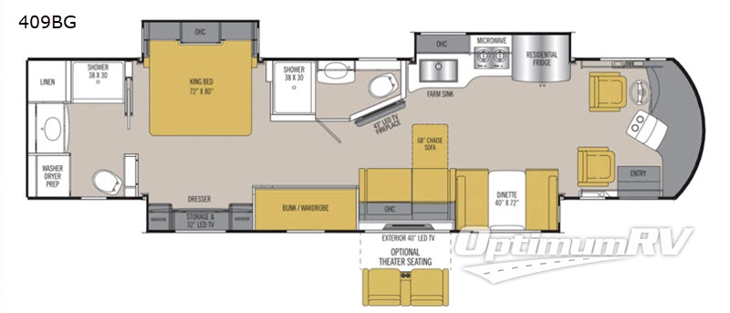 2018 Coachmen Sportscoach Cross Country RD 409BG Floorplan Photo
