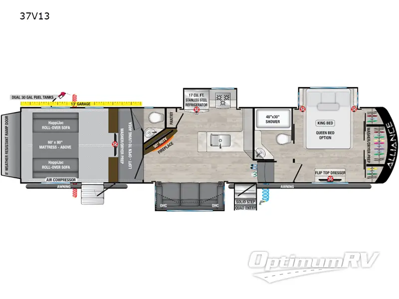 2022 Alliance Valor 37V13 Floorplan Photo