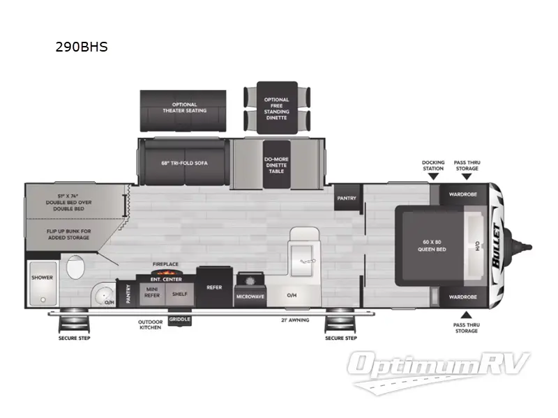 2024 Keystone Bullet 290BHS Floorplan Photo