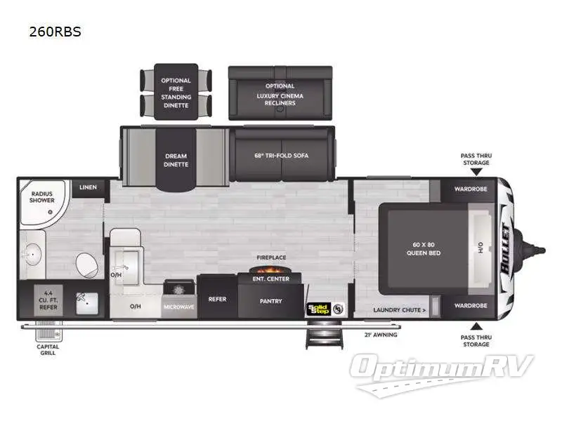 2023 Keystone Bullet 260RBS Floorplan Photo